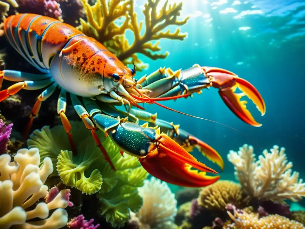 El fondo marino rebosa vida con mariscos estacionales entre coloridos corales y plantas marinas