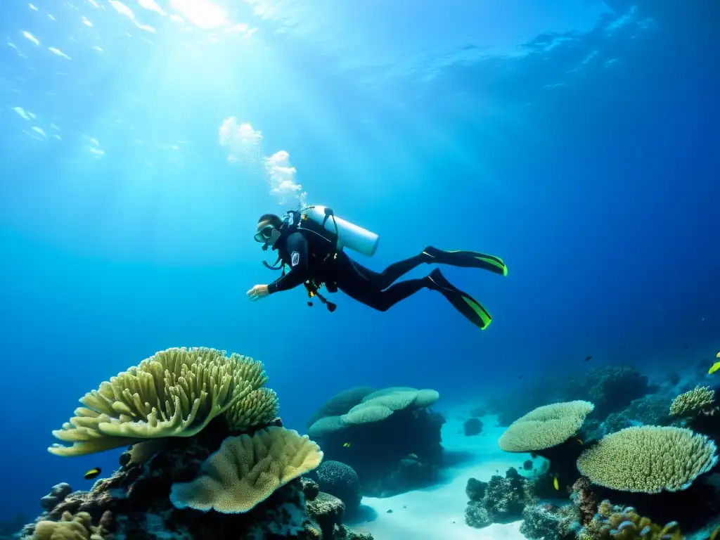 Un grupo de buceadores experimentados exploran las profundidades marinas con técnicas avanzadas de buceo perfecto