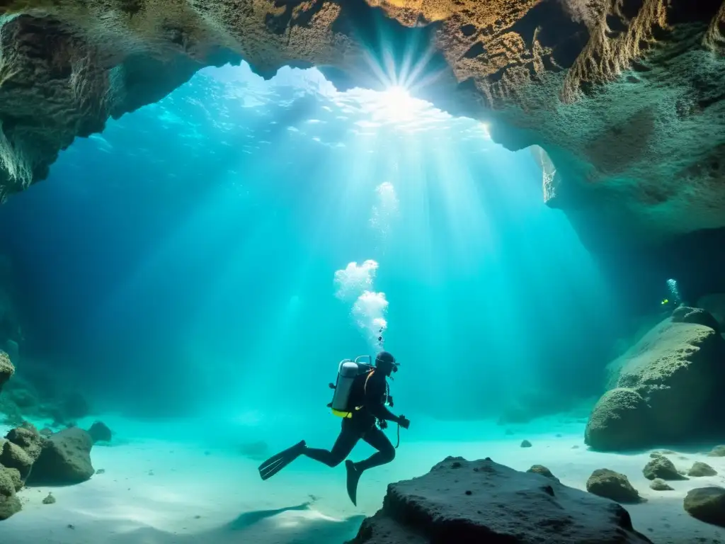 Un grupo de fotógrafos subacuáticos captura la belleza de una caverna sumergida