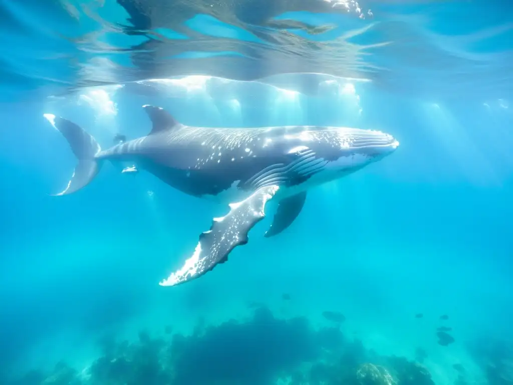 Hermosa imagen submarina de santuarios marinos para cetáceos