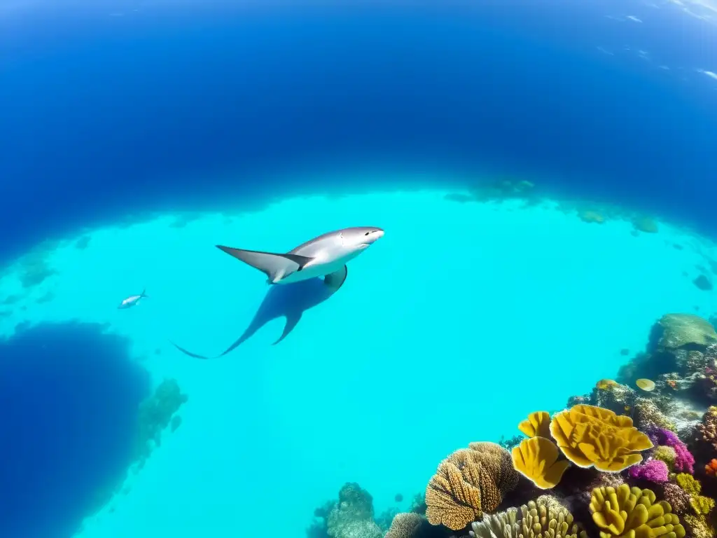 Una hermosa imagen del vasto océano azul con vida marina diversa y colorida