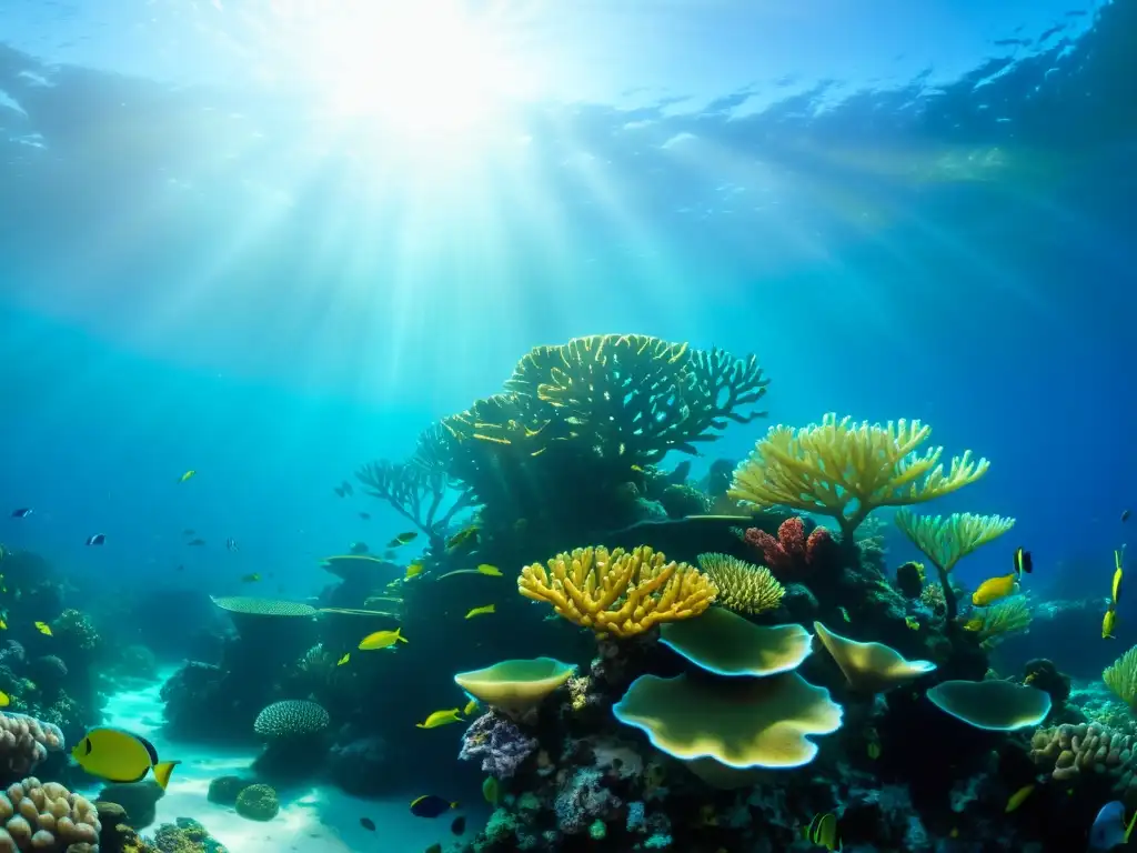 Arrecife de coral vibrante: belleza y biodiversidad marina Hermoso arrecife de coral, lleno de vida marina