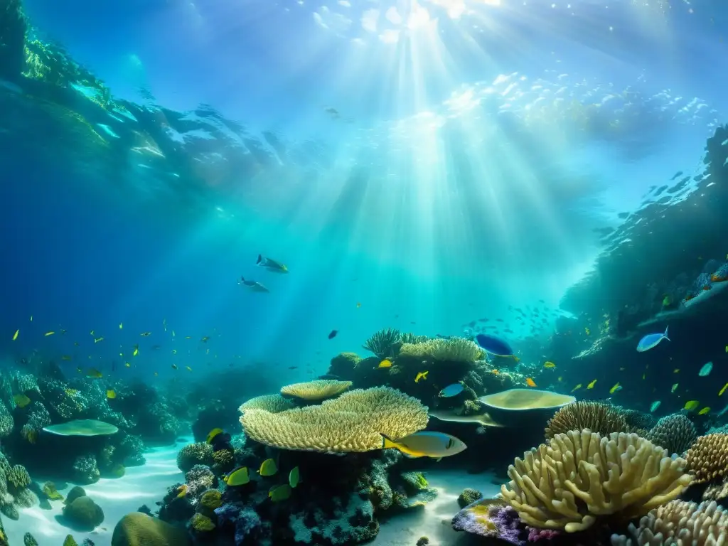 Arrecife de coral vibrante: belleza submarina Hermoso arrecife de coral con vida marina diversa