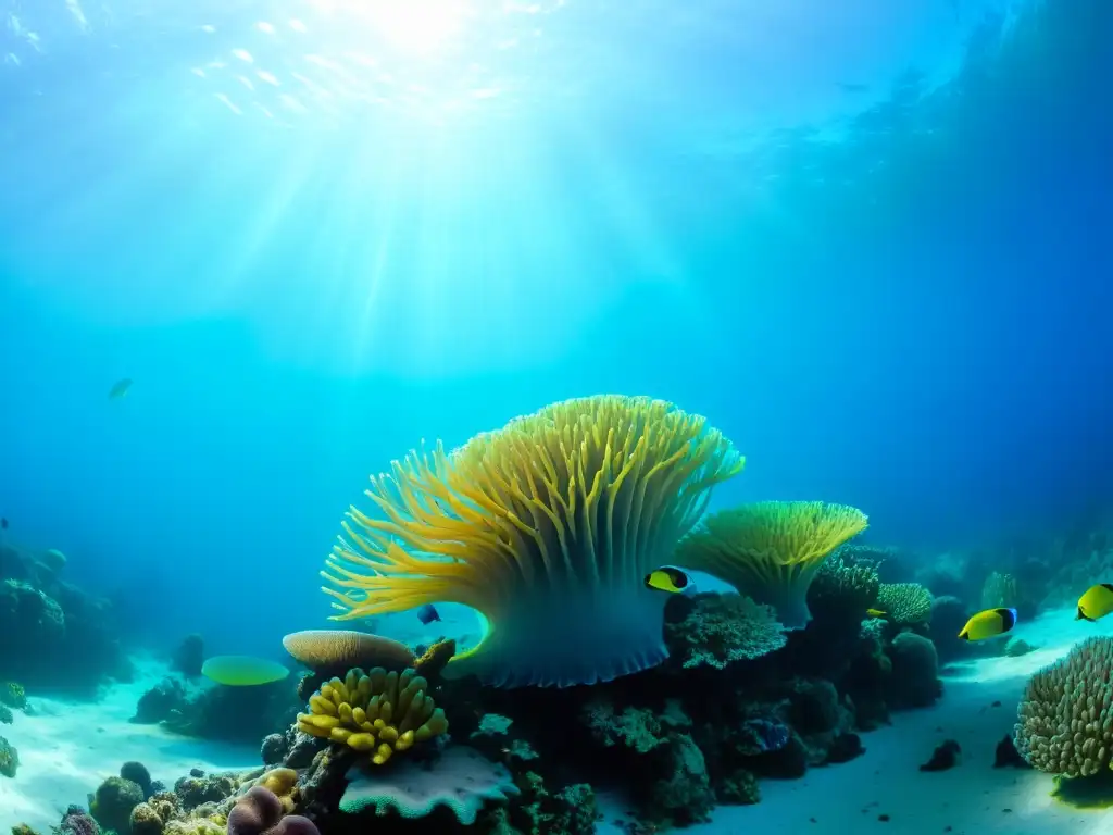 Imagen impactante de arrecife de coral vibrante, vida marina diversa y equilibrio ecológico en acuariofilia marina sostenible