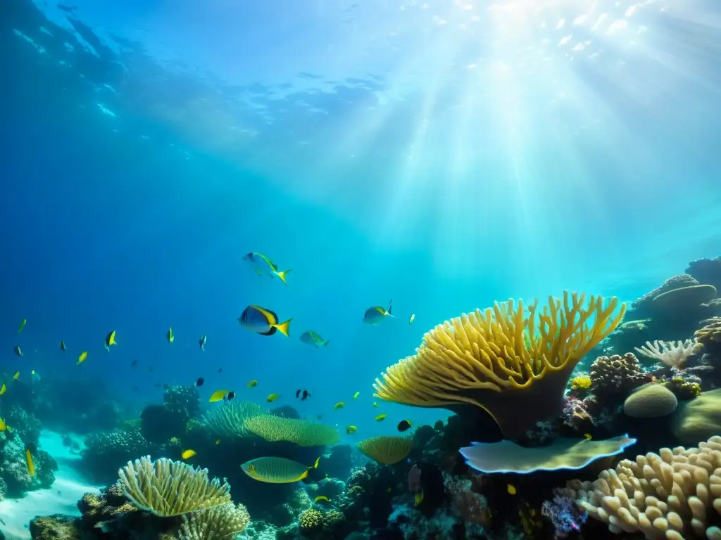 Imagen impactante de un vibrante arrecife de coral, vida marina y belleza natural en el ecosistema costero