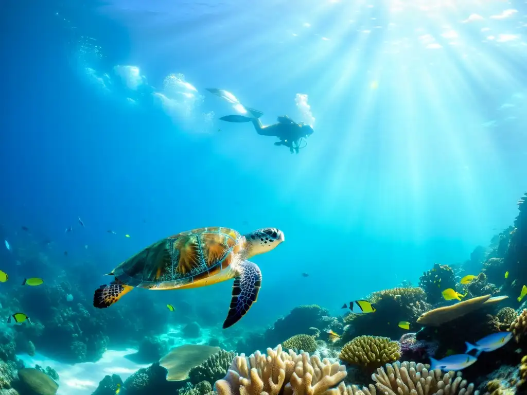 Imagen impresionante de un arrecife de coral vibrante con peces coloridos y vida marina