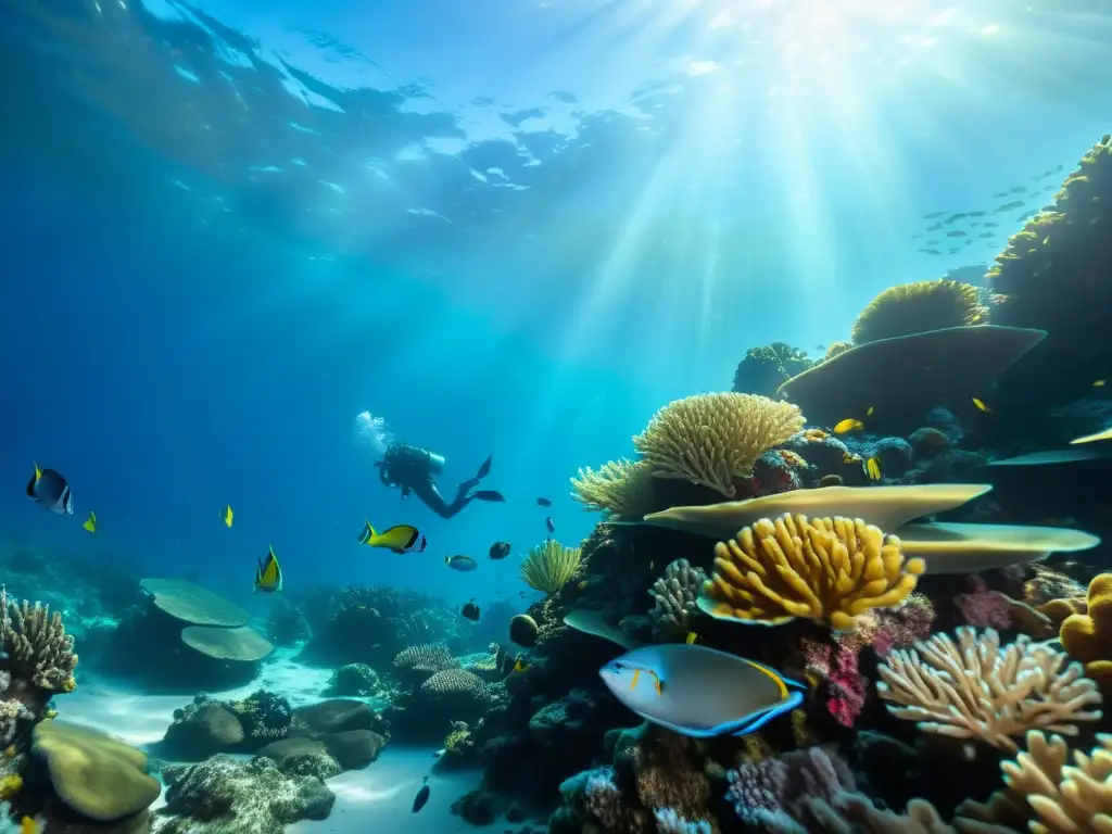 Imagen impresionante de la vida marina y corales vibrantes, resaltando la importancia de la conservación subacuática técnicas desafíos