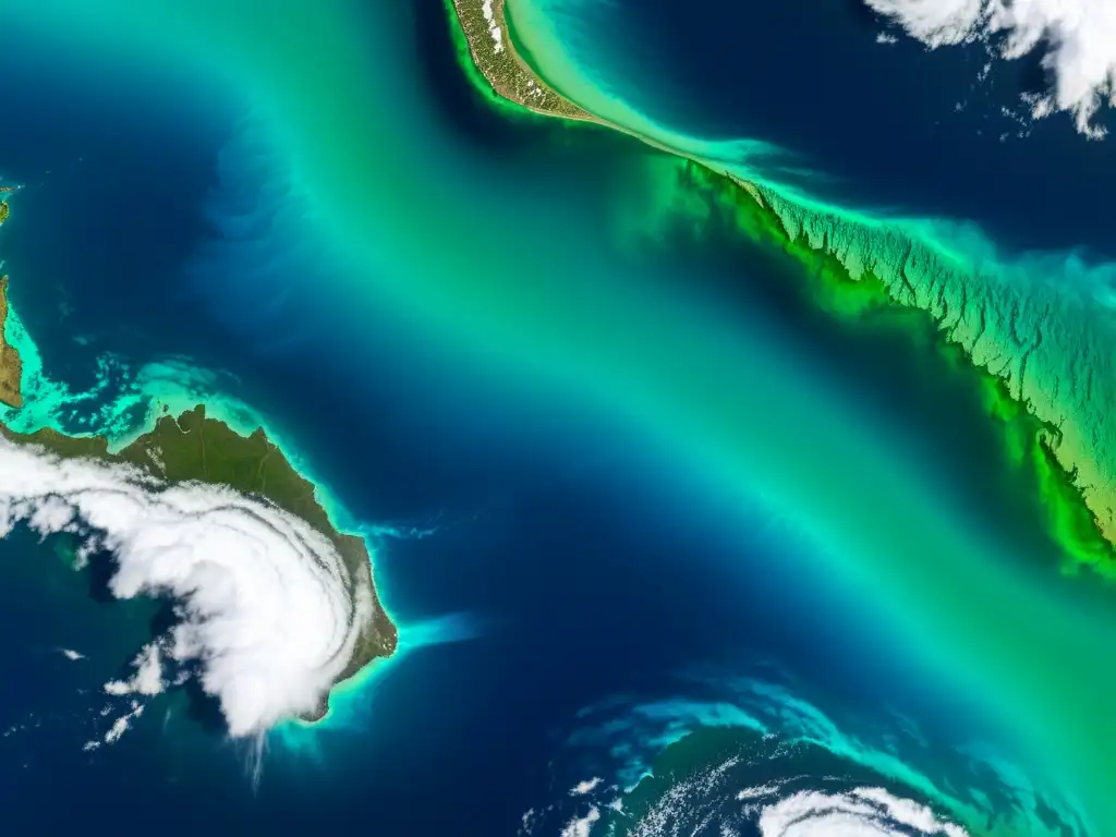 Impacto de La Niña en el Clima Mundial: Imagen ultrarresolución del océano Pacífico muestra patrones de agua fría y clima atmosférico