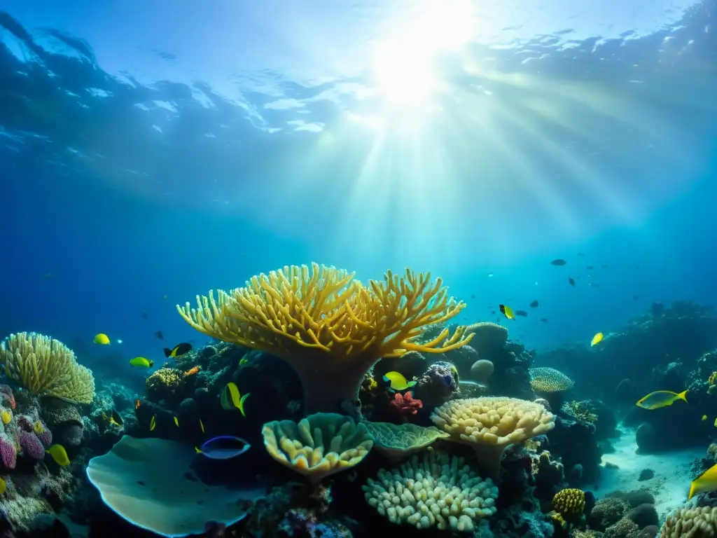 Un impresionante arrecife de coral en las fosas Marianas, repleto de vida marina