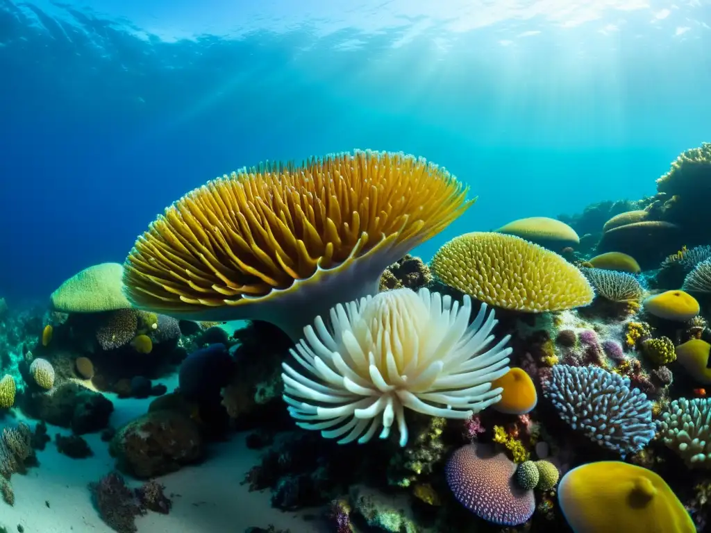 Un impresionante arrecife de coral rebosante de delicias menos conocidas del mar, como erizos de mar, nudibranquios coloridos y peces inusuales