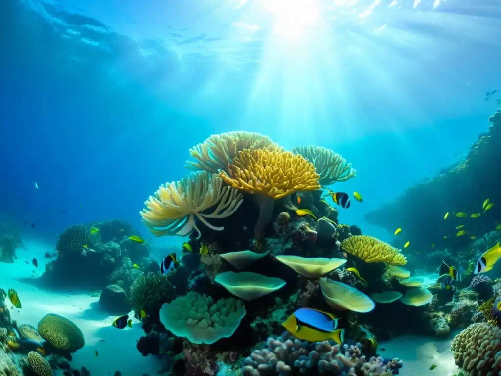 Un impresionante arrecife de coral rebosante de vida y color