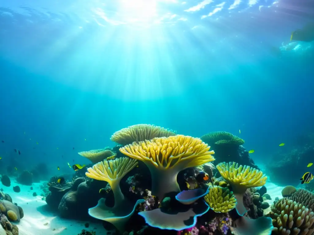 Una impresionante exhibición subacuática impacto turístico, con un arrecife de coral colorido y vida marina vibrante bajo el agua cristalina