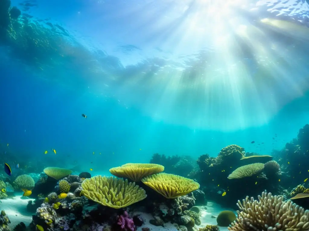 Una impresionante foto submarina de un arrecife de coral rebosante de vida marina y el impacto de La Niña en cambio climático