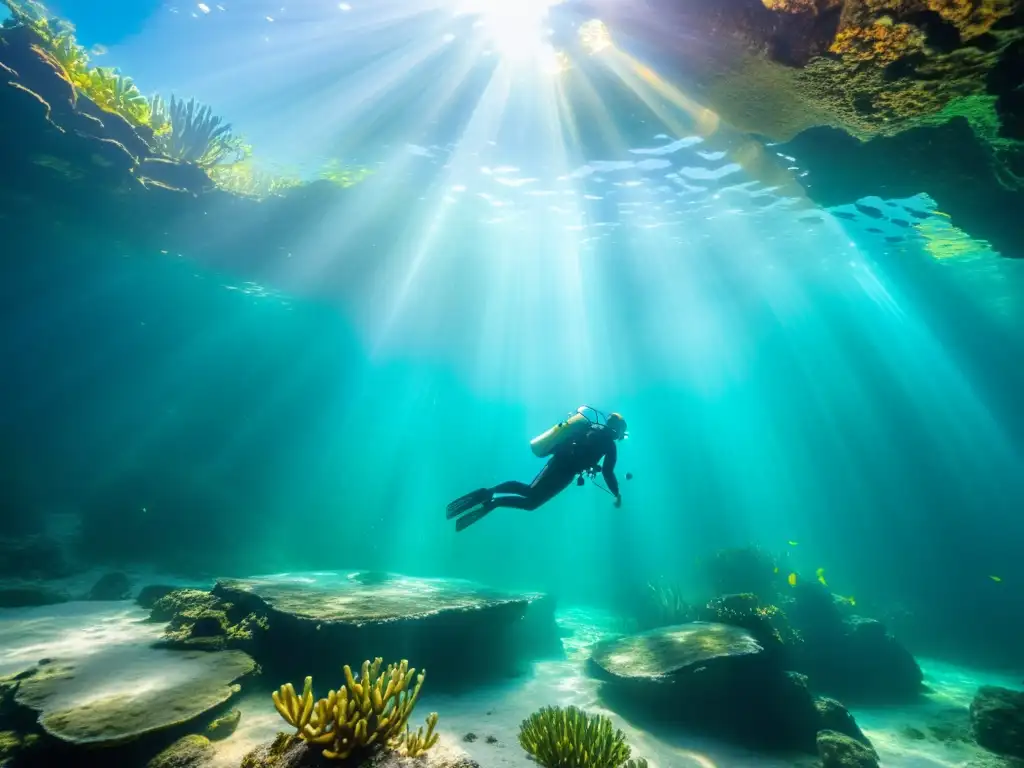 Mágico buceo en cenote: la serenidad terapéutica de explorar este entorno único