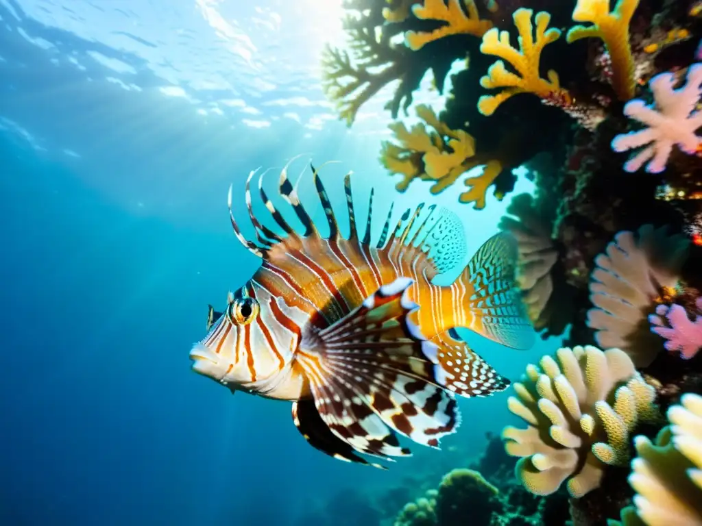 Una majestuosa vida marina en un vibrante arrecife de coral