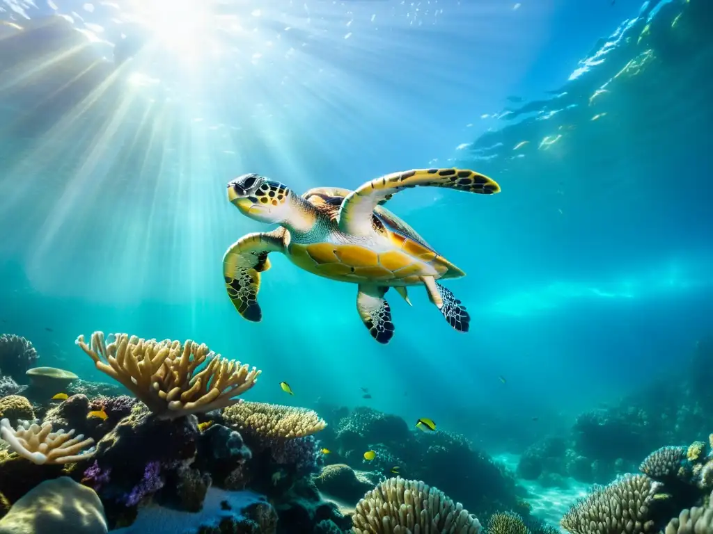 Un majestuoso ecosistema marino con una diversidad de vida en un vibrante arrecife de coral