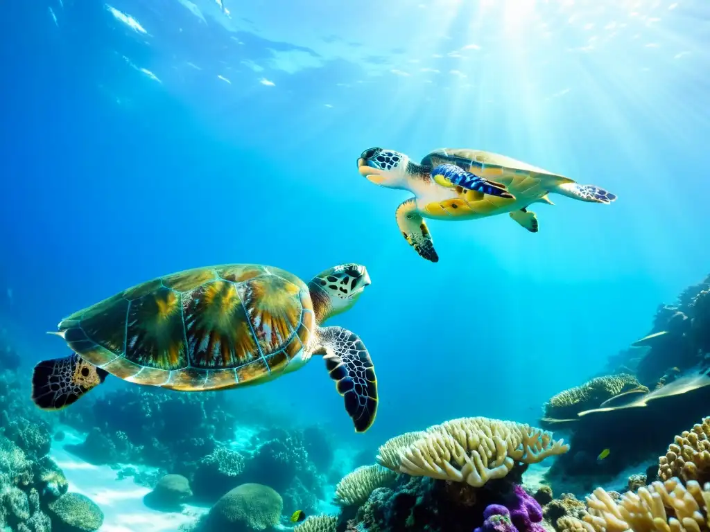 Una maravillosa escena submarina muestra un vibrante arrecife de coral lleno de vida marina y la belleza del buceo de conservación en océanos