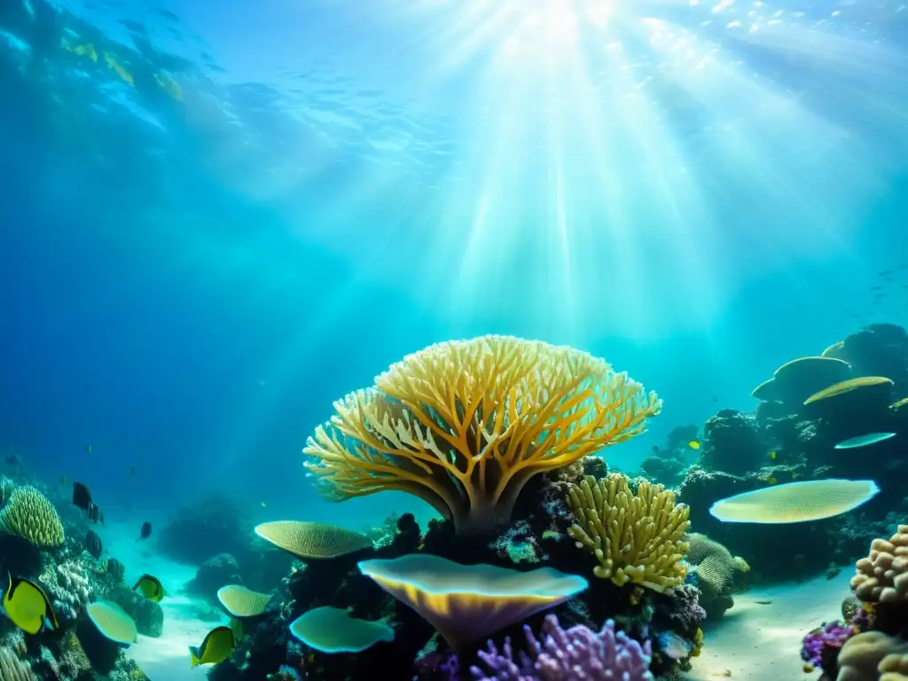 Una maravillosa imagen submarina muestra la belleza vibrante y de otro mundo de un arrecife de coral rebosante de vida