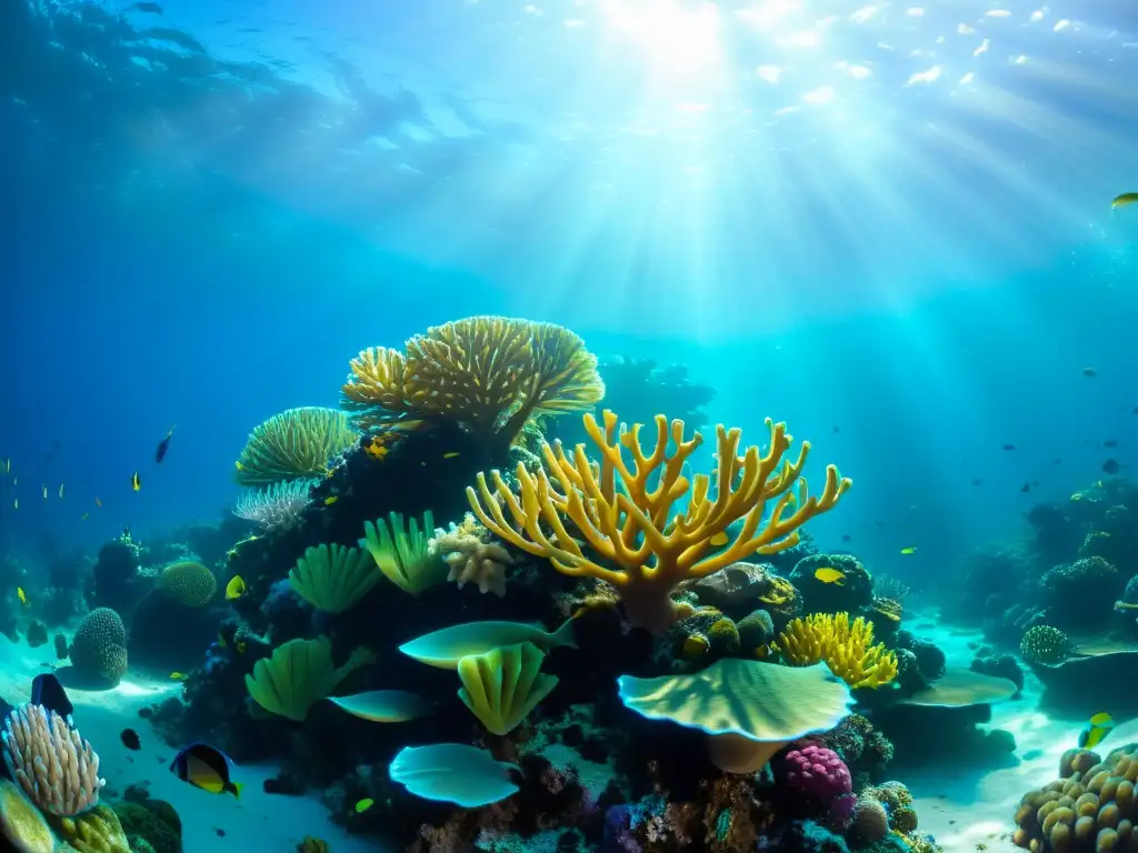 Una maravillosa imagen submarina de un vibrante arrecife de coral rebosante de vida