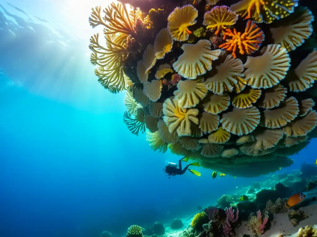 Maravillosa vida marina en un arrecife de coral vibrante