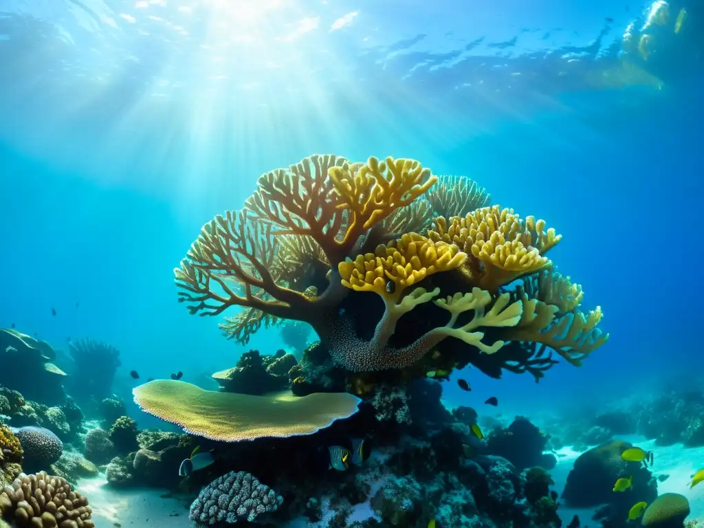 Una maravillosa vista submarina llena de vida marina en un arrecife de coral vibrante