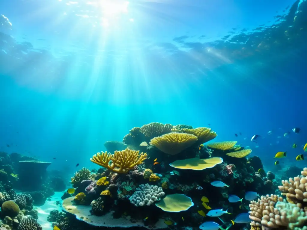 Maravilloso arrecife de coral lleno de vida en un vibrante ecosistema marino