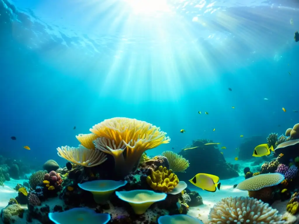 Arrecife de coral vibrante: vida marina en su esplendor Maravilloso ecosistema marino con vida vibrante, corales y peces tropicales bajo el agua cristalina