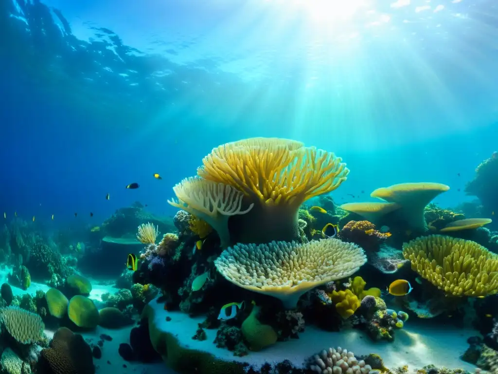 Maravilloso monitoreo de parámetros acuario marino en vibrante arrecife de coral, con coloridos peces, formaciones de coral e hipnóticas anémonas