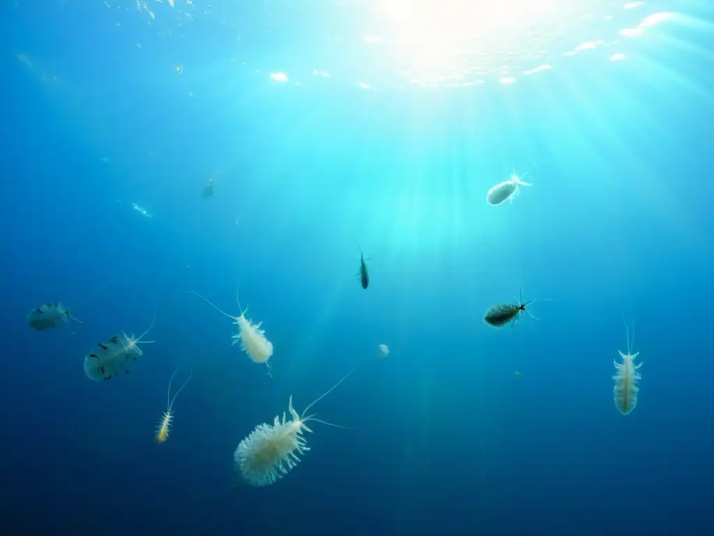 Un mundo de diversidad: el zooplancton marino capturado en detalle, mostrando su vital rol ecológico en el océano