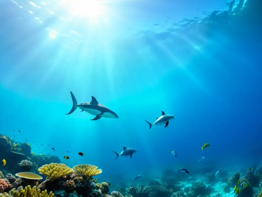 Exploración submarina oceánica: imagen de aguas cristalinas, coral vibrante y vida marina, transmitiendo serenidad y biodiversidad marina