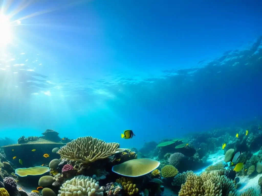 Descubriendo la biodiversidad marina oculta en un vibrante arrecife de coral con vida marina colorida y cristalina visibilidad submarina