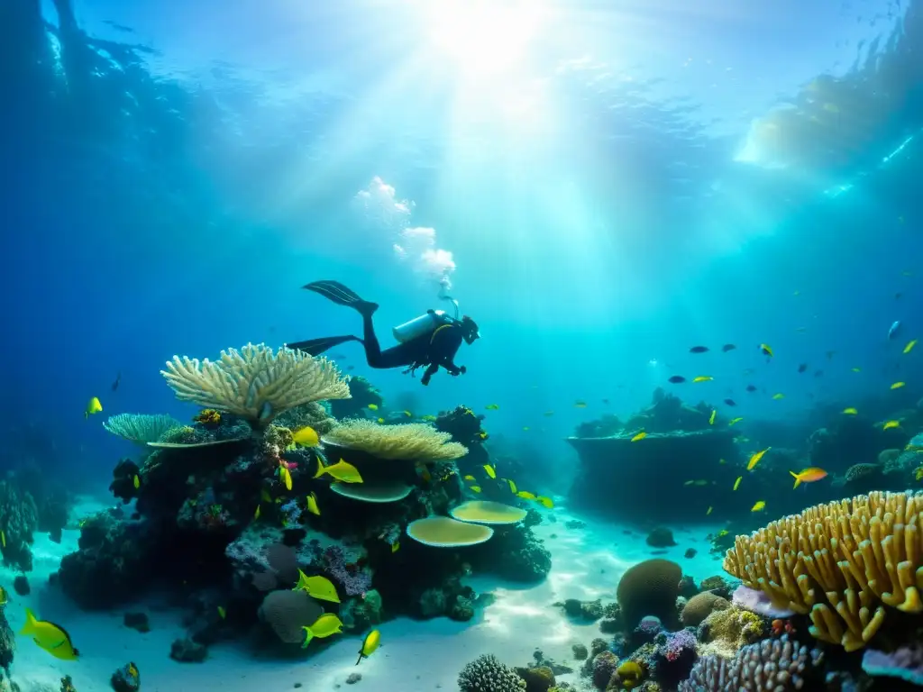 Exploración pacífica de un vibrante arrecife de coral