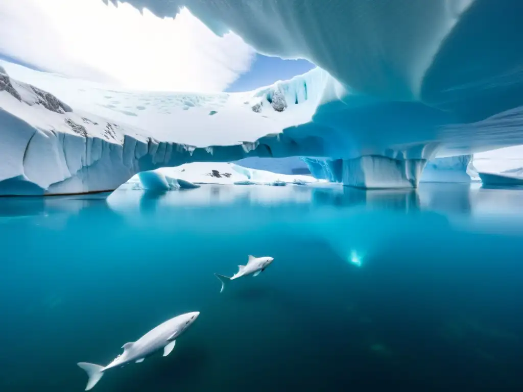 Un paisaje submarino helado y vasto en la región polar