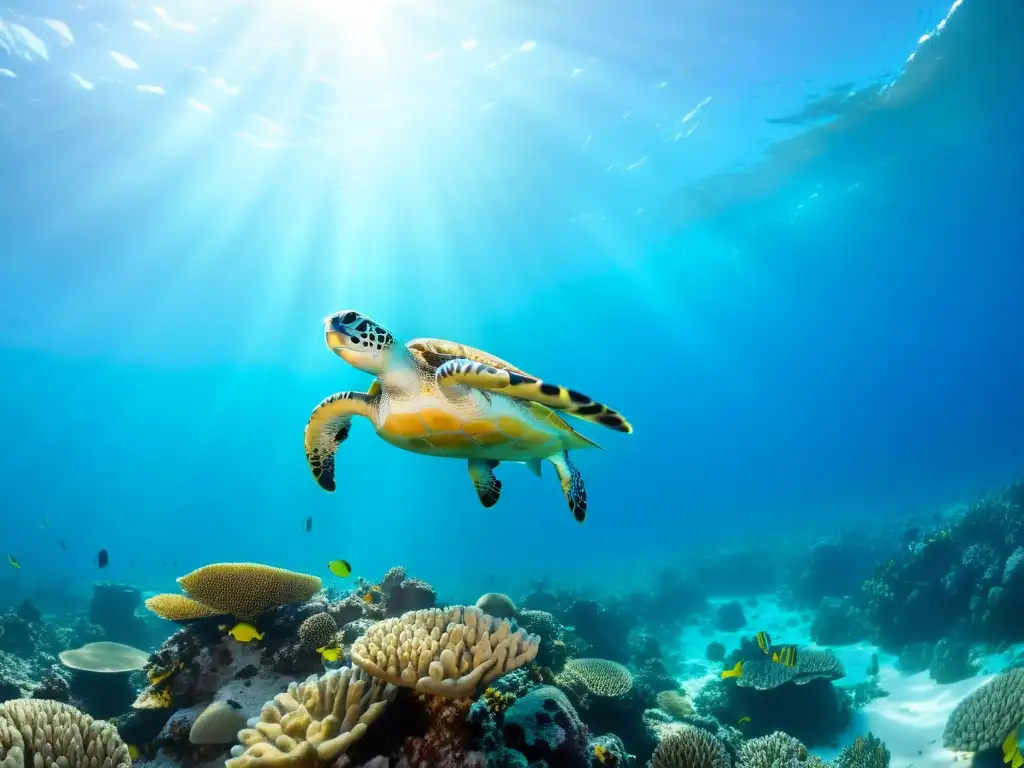 Un paraíso submarino con arrecifes de coral vibrantes, vida marina colorida y la serenidad del agua