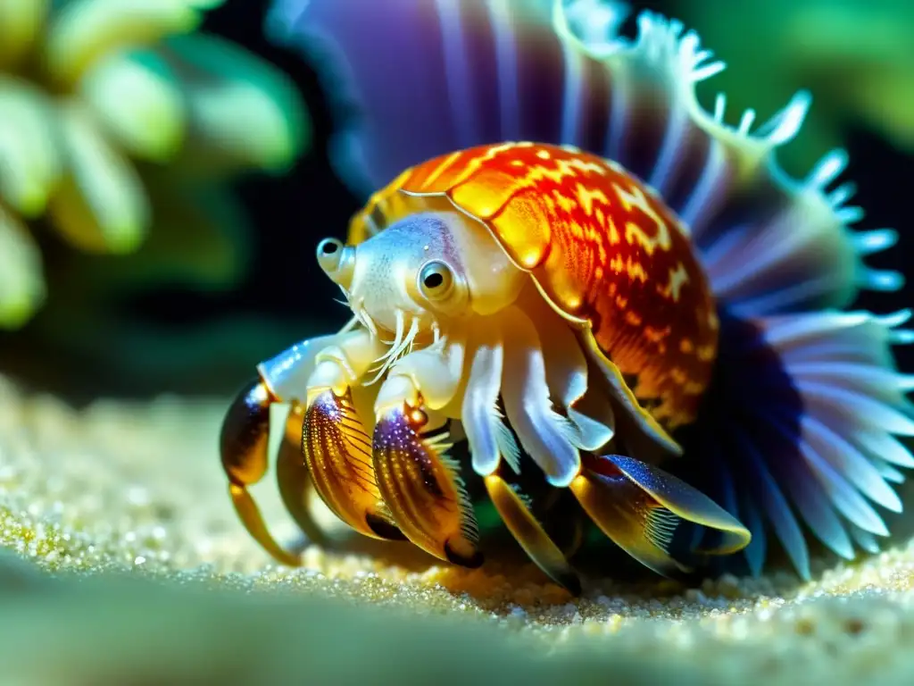 Una simbiosis entre cangrejos ermitaños y anémonas capturada en una impresionante fotografía submarina