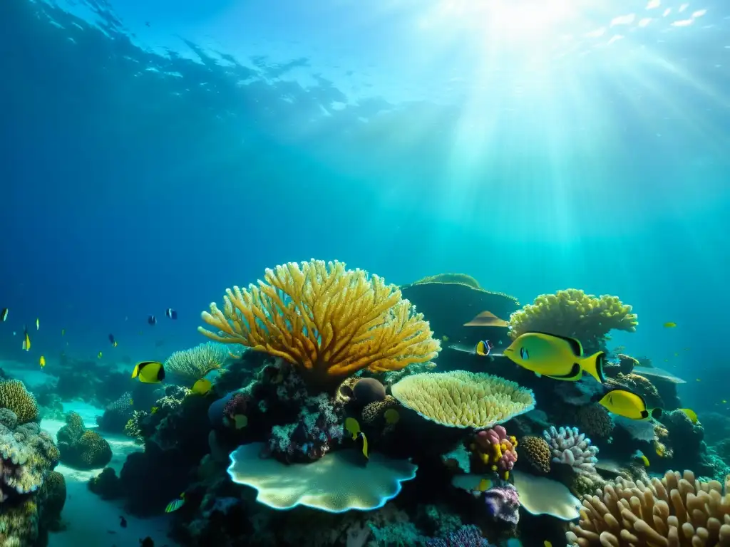 Fotografía submarina de arrecife de coral vibrante con ajustes de cámara para capturar la belleza de la vida marina en alta definición