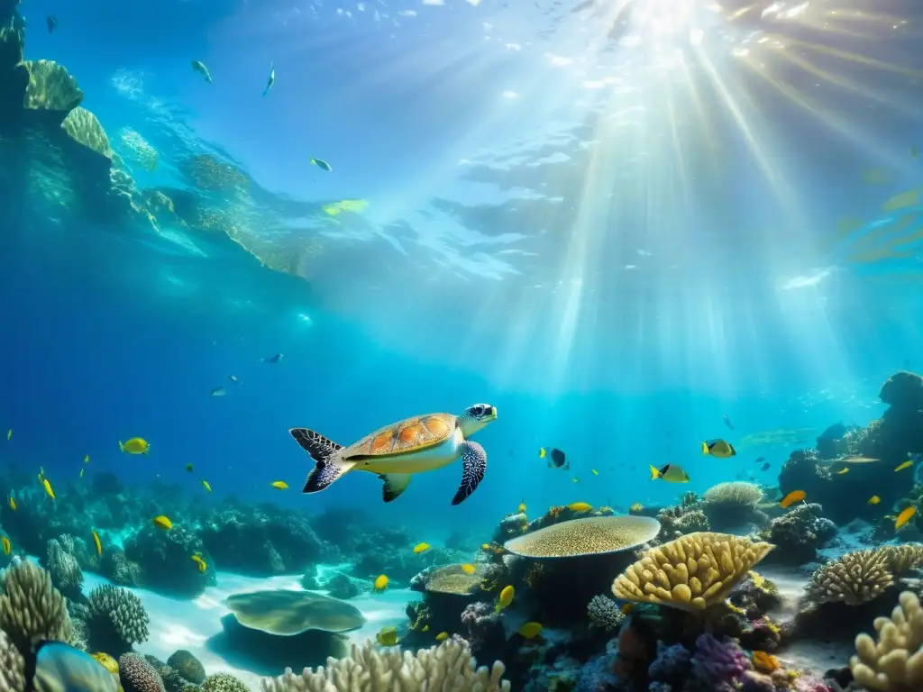 Videografía submarina en condiciones extremas: vibrante arrecife de coral, vida marina colorida y aguas cristalinas