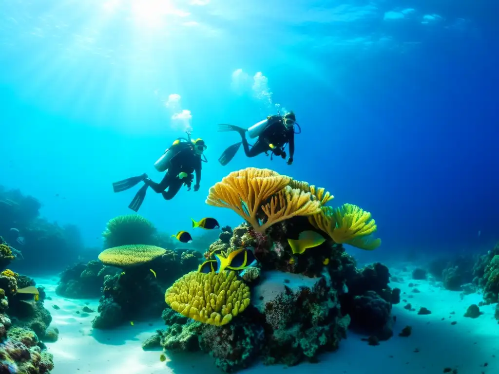 Exploración submarina con integración de GPS en buceo, revelando la belleza natural y la tecnología en armonía