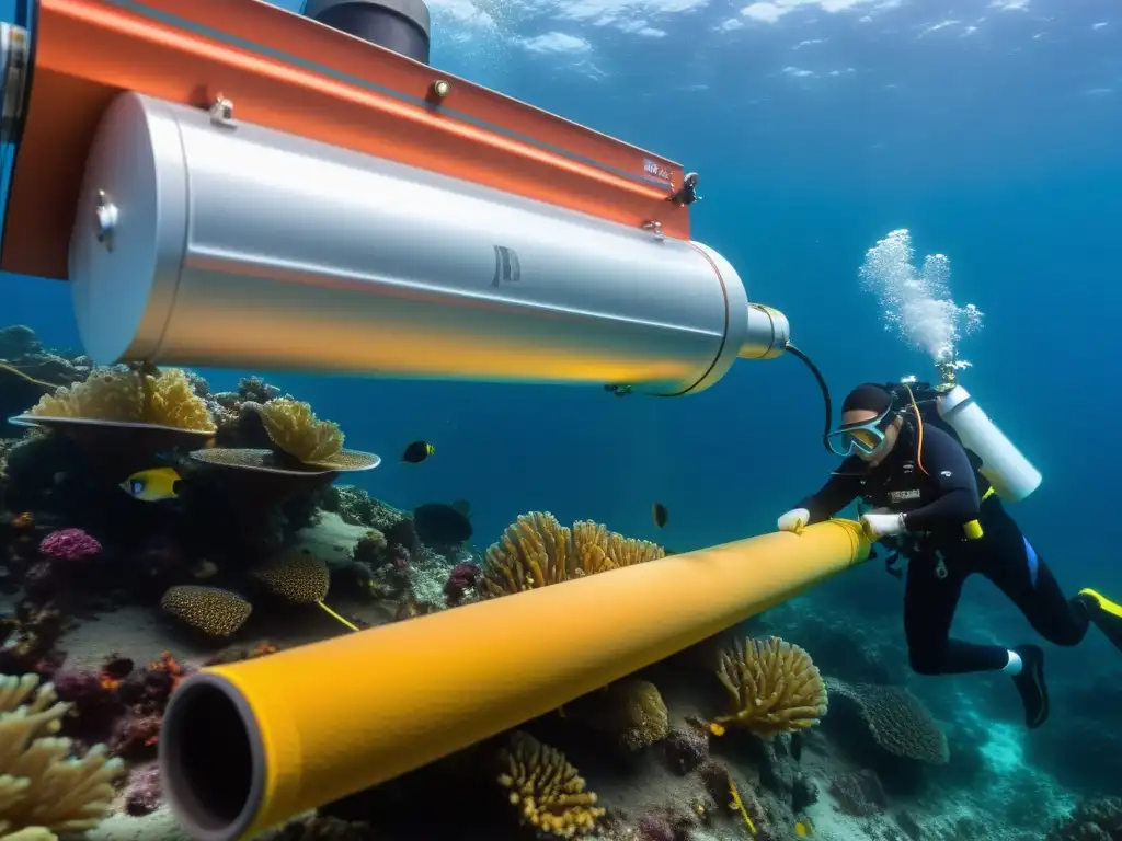 Tecnología de muestreo marino en acción, captura la precisión y la innovación en la exploración del fondo marino