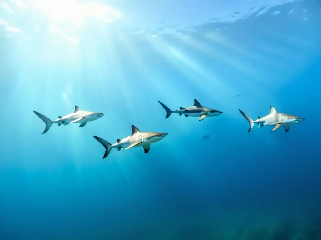 Una travesía migratoria de tiburones en un mar repleto de vida marina