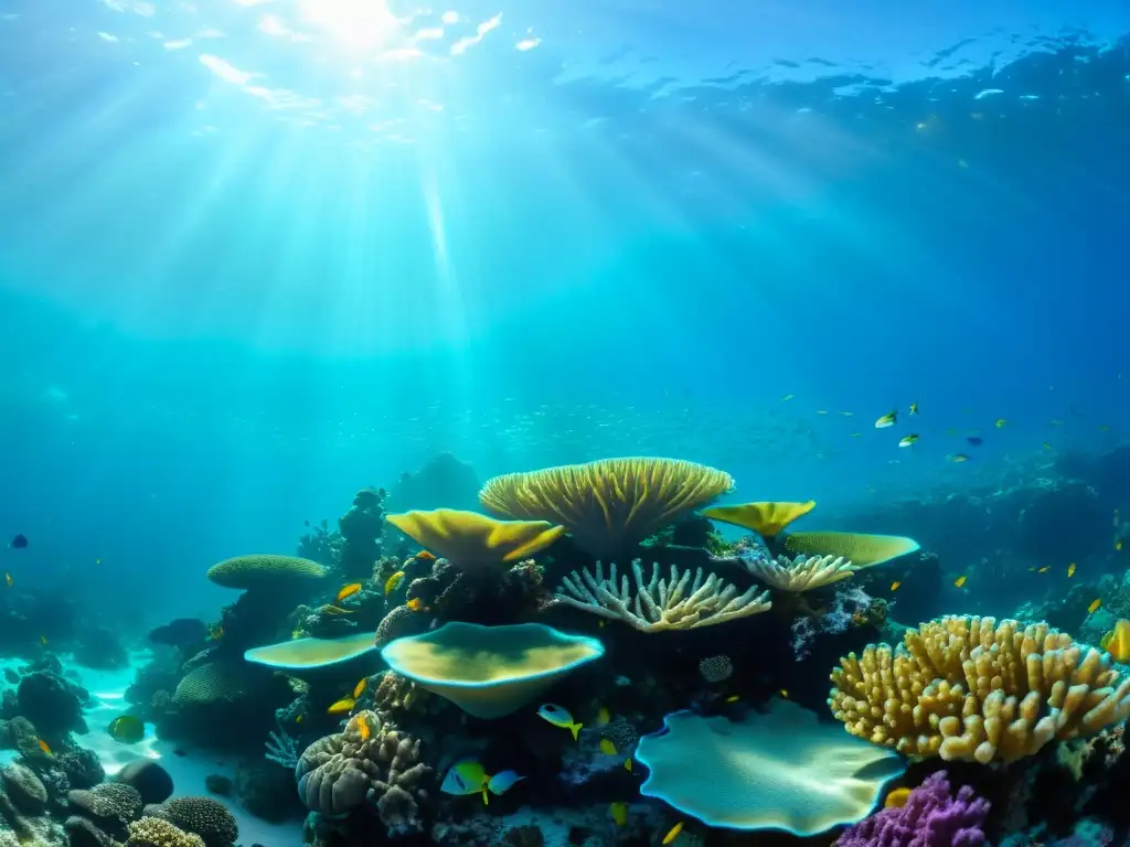 Vibrante arrecife de coral bajo el agua