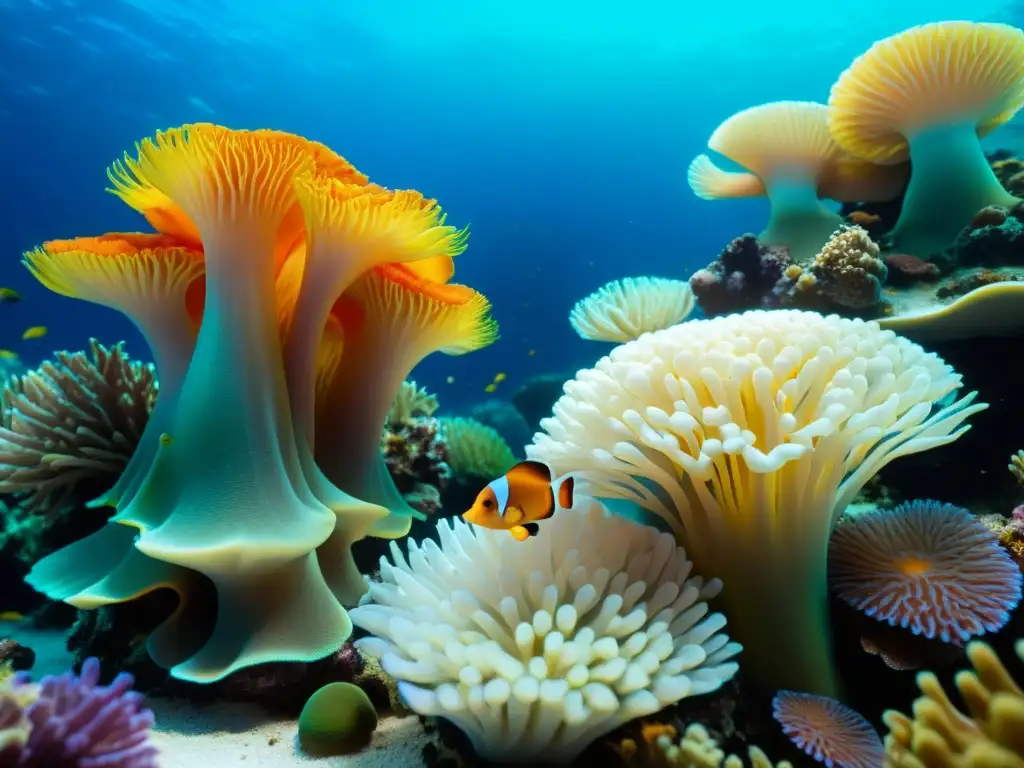 Vibrante arrecife de coral en acuario con monitoreo calidad agua acuario