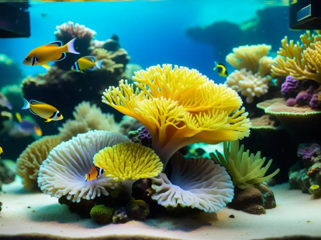 Vibrante arrecife de coral en acuario marino: control de ruido en acuarios marinos