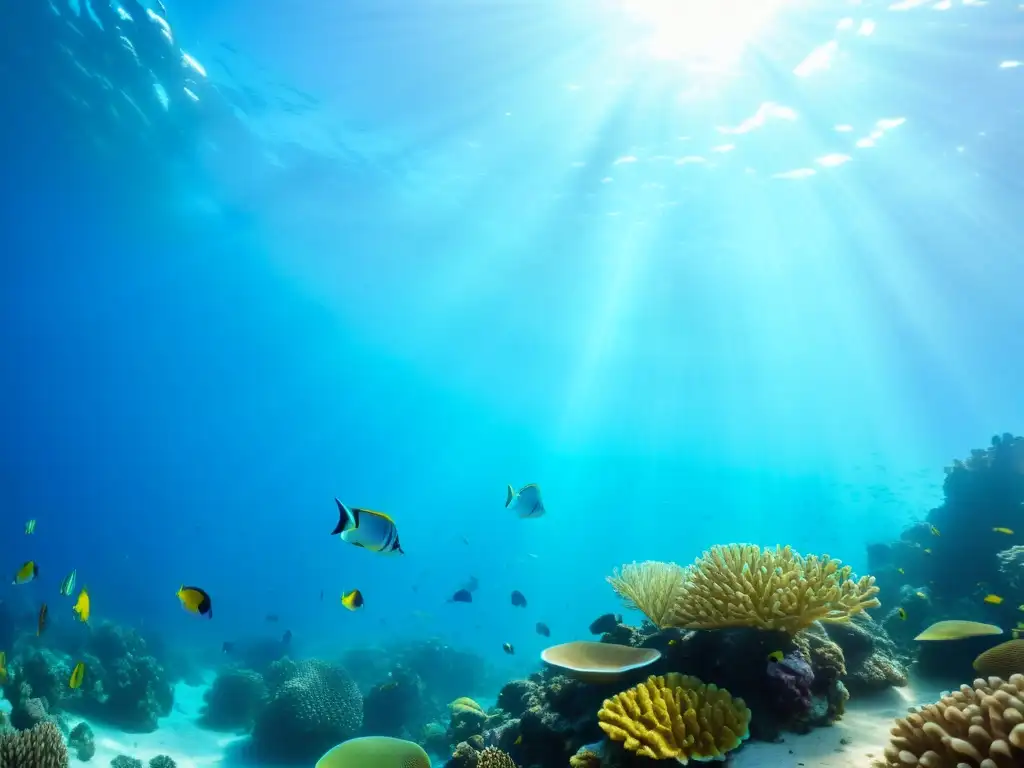 Arrecife de coral: vida marina vibrante Un vibrante arrecife de coral bajo el agua, repleto de peces coloridos y vida marina