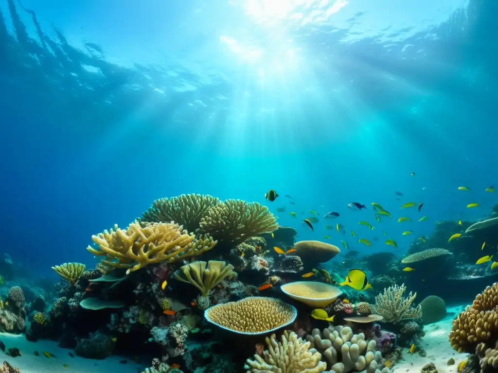 Batalla submarina: Vida en arrecife de coral Vibrante arrecife de coral con competencia entre especies marinas en lucha por la supervivencia