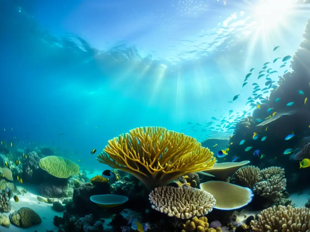 Arrecife de coral vibrante: belleza submarina Vibrante arrecife de coral con diversa vida marina