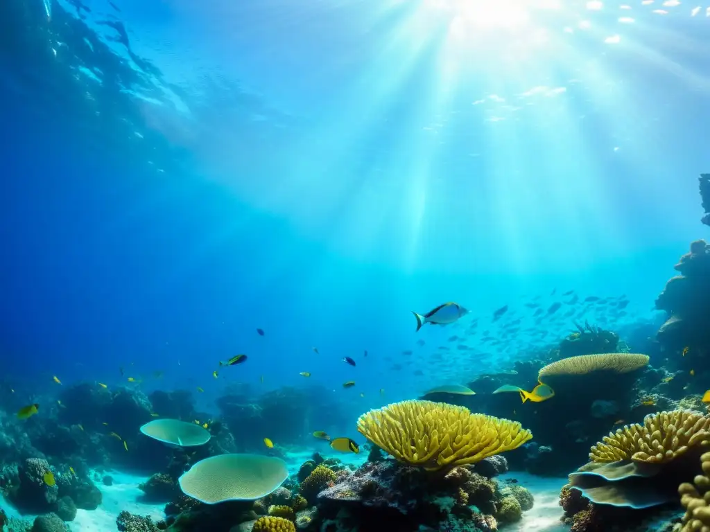 Un vibrante arrecife de coral con una diversa vida marina