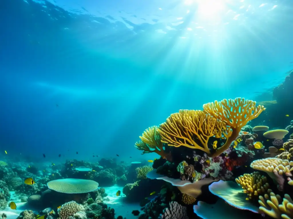 Un vibrante arrecife de coral, con diversidad de especies y vida marina