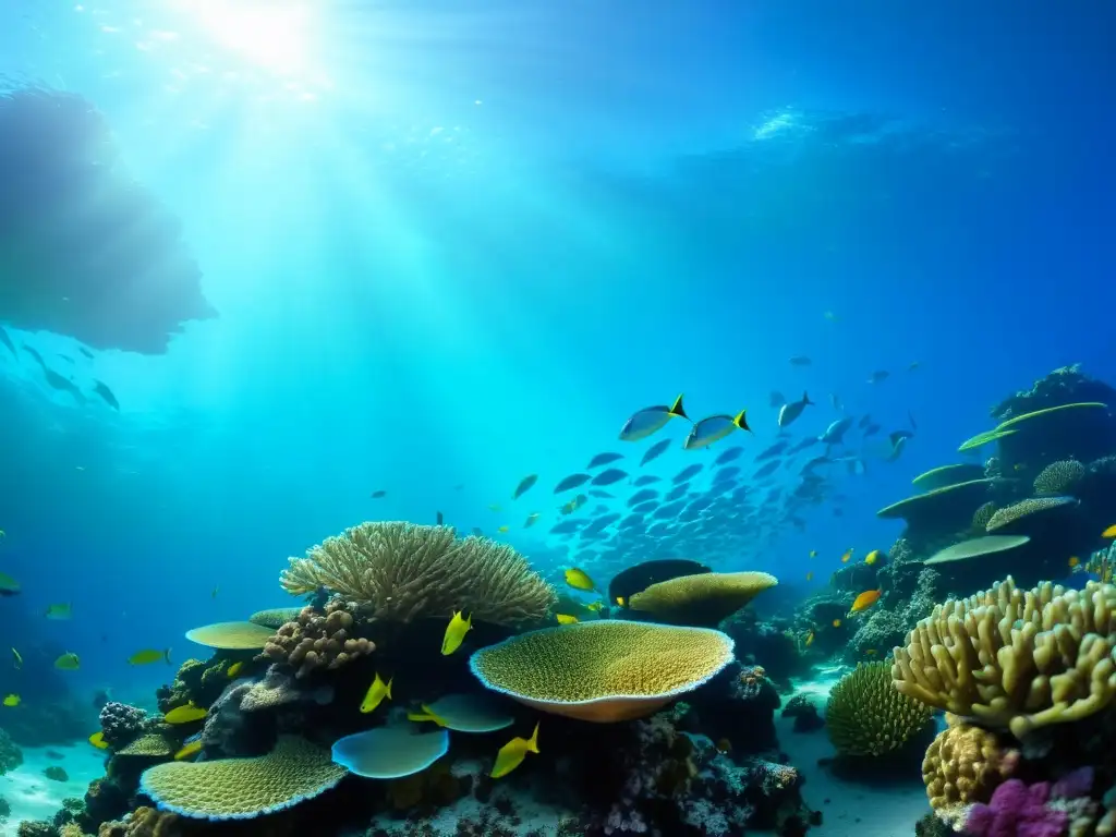 Refulgente arrecife de coral: belleza marina en 8k Un vibrante arrecife de coral en 8k muestra la diversidad marina y la importancia de la conservación ecosistemas marinos inversión tendencias