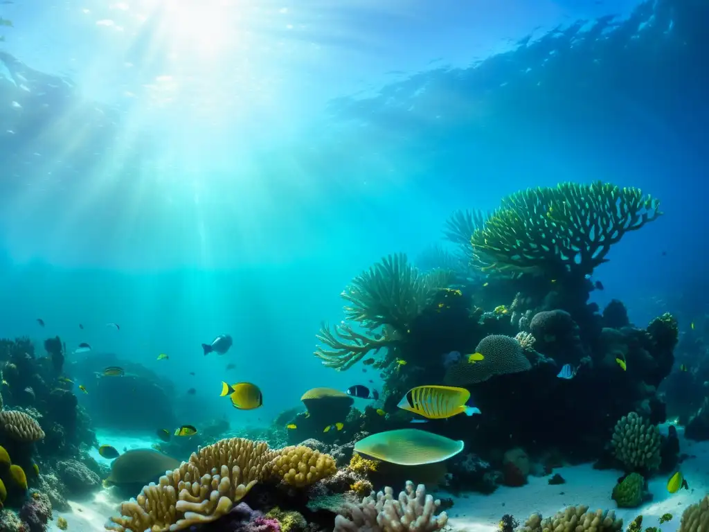 Arrecife de coral vibrante: vida marina en su esplendor Vibrante arrecife de coral con diversidad marina